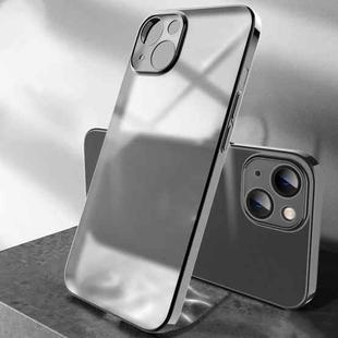 For iPhone 14 Plus Plating Frosted Shockproof Phone Case (Black)