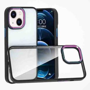 For iPhone 14 Colorful Metal Lens Ring Phone Case (Black)