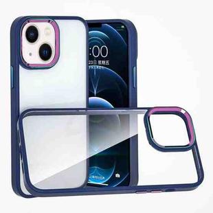 For iPhone 14 Plus Colorful Metal Lens Ring Phone Case (Blue)