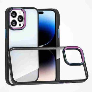 For iPhone 14 Pro Colorful Metal Lens Ring Phone Case(Black)