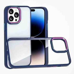 For iPhone 14 Pro Colorful Metal Lens Ring Phone Case(Blue)