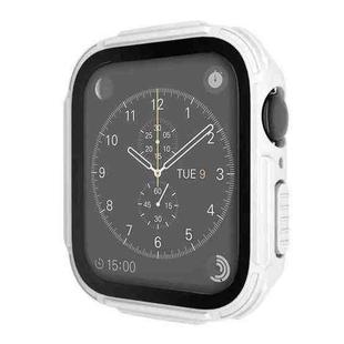 Plating PC Frame Watch Case with Tempered Film For Apple Watch Series 8 / 7 45mm(White)