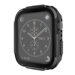 Plating PC Frame Watch Case with Tempered Film For Apple Watch Series 8 / 7 45mm(Grey)