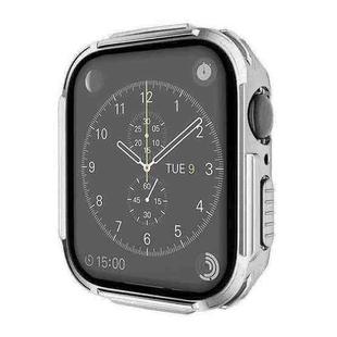 Plating PC Frame Watch Case with Tempered Film For Apple Watch Series 8 / 7 45mm(Silver)