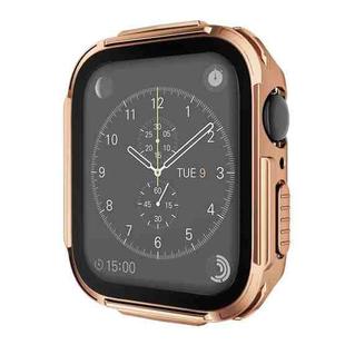 Plating PC Frame Watch Case with Tempered Film For Apple Watch Series 6 & SE & 5 & 4 44mm(Rose Gold)