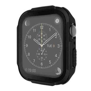 Plating PC Frame Watch Case with Tempered Film For Apple Watch Series 6 & SE & 5 & 4 40mm(Black)