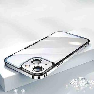 For iPhone 14 HD Transparent Glass Phone Case (Silver)