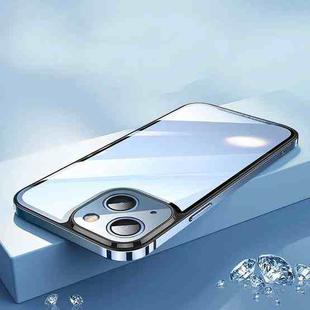 For iPhone 14 Plus HD Transparent Glass Phone Case (Yuanfeng Blue)