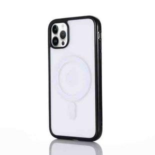 For iPhone 14 Pro 2 in 1 Colorful Frame Transparent Magnetic Phone Case(Black)