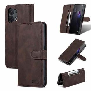 For OPPO Reno8 AZNS Dream II Skin Feel Horizontal Flip Leather Case(Coffee)