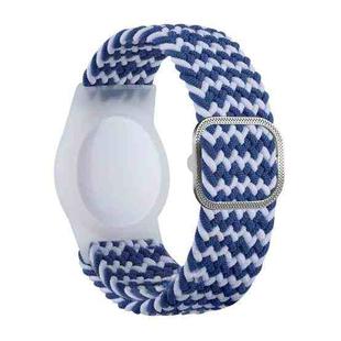 Tracking Locator Nylon Weave Wristband Anti-Lost TPU Case For Apple Airtag(Blue White)