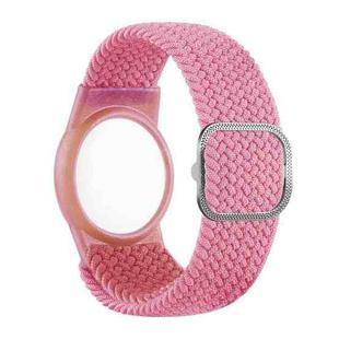 Tracking Locator Nylon Weave Wristband Anti-Lost TPU Case For Apple Airtag(Pink)