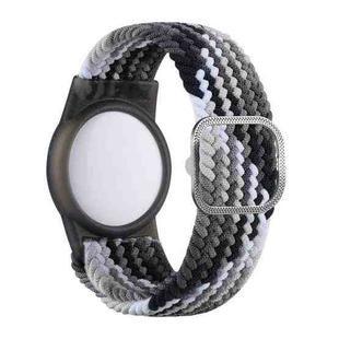 Tracking Locator Nylon Weave Wristband Anti-Lost TPU Case For Apple Airtag(Colorful Black)