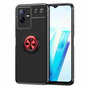 For vivo T2x Metal Ring Holder TPU Phone Case(Black+Red)