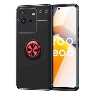 For vivo T2 Metal Ring Holder TPU Phone Case(Black+Red)