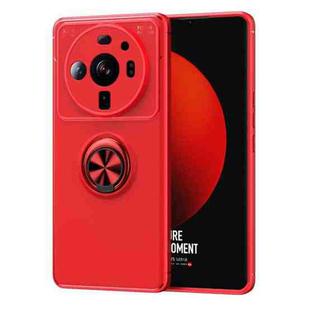 For Xiaomi 12S Ultra Metal Ring Holder TPU Phone Case(Red)