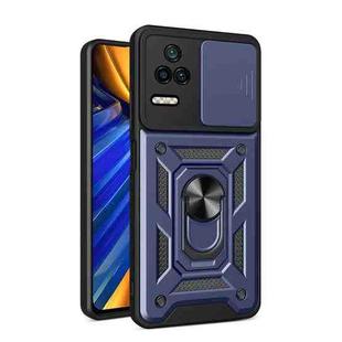 For Xiaomi Poco F4/Redmi K40S Sliding Camera Design TPU + PC Phone Case(Blue)