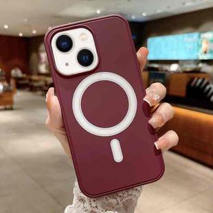 For iPhone 14 Plus MagSafe Magnetic Phone Case (Wine Red)