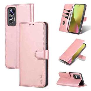 For Xiaomi 12 Lite AZNS Skin Feel Calf Texture Flip Leather Phone Case(Rose Gold)