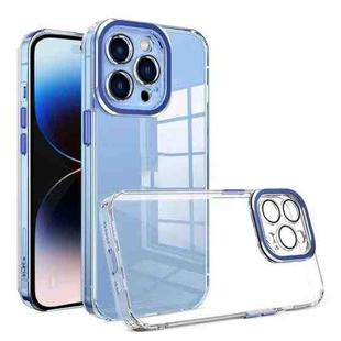 For iPhone 14 Pro TPU + Acrylic Transparent Phone Case with Lens Film(Royal Blue)