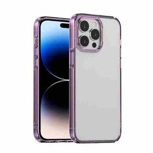 For iPhone 14 Pro Max Ice Transparent Laser Phone Case (Purple)