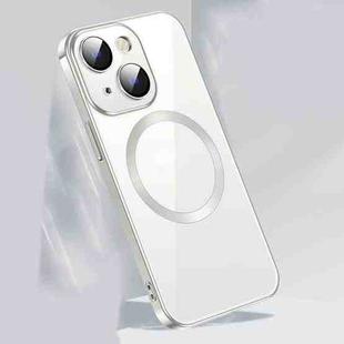For iPhone 14 Plus MagSafe Magnetic Phone Case with Lens Film (Silver)