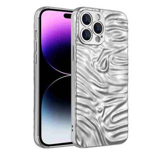 Wave Electroplating TPU Phone Case For iPhone 14 Pro Max(Matte Silver)