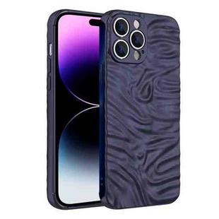 Wave Electroplating TPU Phone Case For iPhone 14 Pro Max(Matte Black)