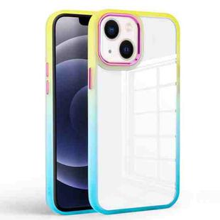 For iPhone 14 Plus Colorful Gradient Phone Case (Yellow + Light Green)
