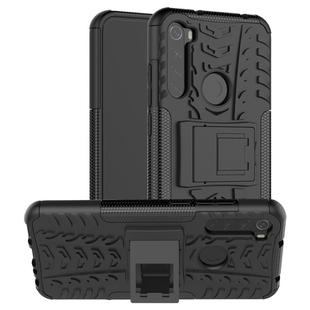 For Xiaomi Redmi Note 8T Tire Texture Shockproof TPU+PC Protective Case with Holder(Black)