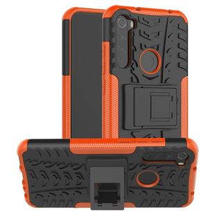 For Xiaomi Redmi Note 8T Tire Texture Shockproof TPU+PC Protective Case with Holder(Orange)