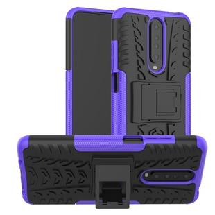 For Xiaomi Redmi K30 Tire Texture Shockproof TPU+PC Protective Case with Holder(Purple)