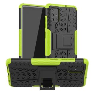 For Galaxy A51 Tire Texture Shockproof TPU+PC Protective Case with Holder(Green)