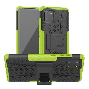 For Galaxy Note 10 Lite Tire Texture Shockproof TPU+PC Protective Case with Holder(Green)