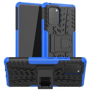 For Galaxy S10e Tire Texture Shockproof TPU+PC Protective Case with Holder(Blue)