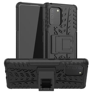 For Galaxy S10e Tire Texture Shockproof TPU+PC Protective Case with Holder(Black)