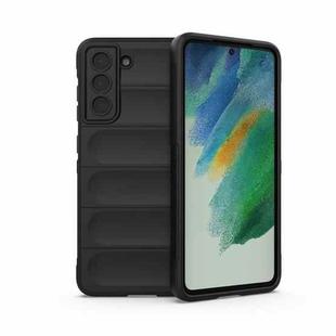 For Samsung Galaxy S21 FE Magic Shield TPU + Flannel Phone Case(Black)