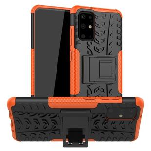 For Galaxy S20+ Tire Texture Shockproof TPU+PC Protective Case with Holder(Orange)