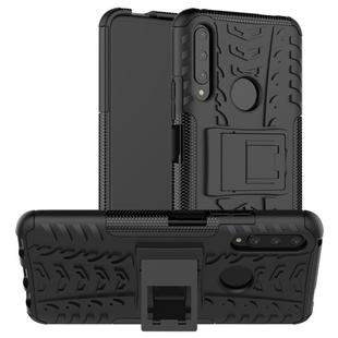 For Huawei Y9 Prime Tire Texture Shockproof TPU+PC Protective Case with Holder(Black)