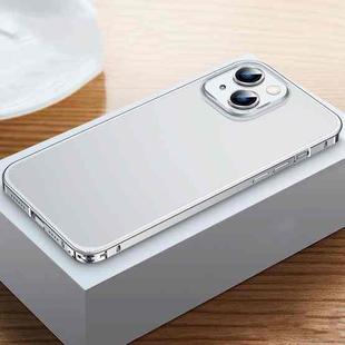 For iPhone 14 Frosted Phone Case with Lens Protection (Silver)