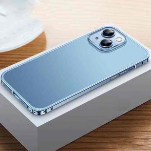 For iPhone 14 Plus Frosted Phone Case with Lens Protection (Sierra Blue)