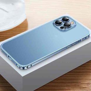 For iPhone 14 Pro Frosted Phone Case with Lens Protection(Sierra Blue)