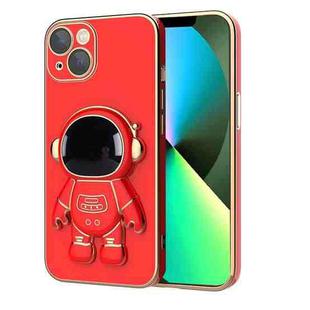 For iPhone 11 Pro Max Plating Astronaut Holder Phone Case (Red)