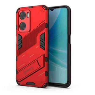 For OPPO A57 4G Global Punk Armor 2 in 1 PC + TPU Shockproof Phone Case with Invisible Holder(Red)
