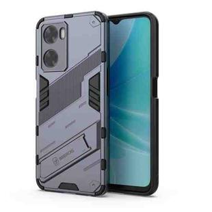 For OPPO A57 4G Global Punk Armor 2 in 1 PC + TPU Shockproof Phone Case with Invisible Holder(Grey)