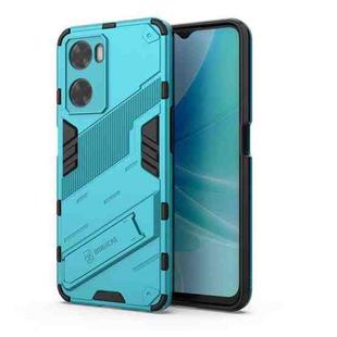 For OPPO A57 4G Global Punk Armor 2 in 1 PC + TPU Shockproof Phone Case with Invisible Holder(Blue)