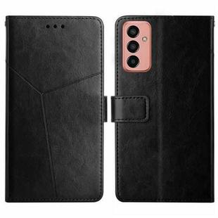 For Samsung Galaxy M13 HT01 Y-shaped Pattern Flip Leather Phone Case(Black)