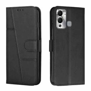 For Infinix Hot 12 Play Stitching Calf Texture Buckle Leather Phone Case(Black)