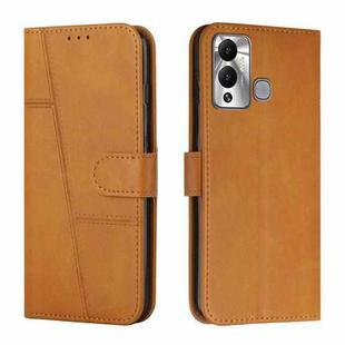 For Infinix Hot 12 Play Stitching Calf Texture Buckle Leather Phone Case(Yellow)