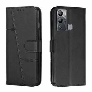 For Infinix Hot 12i Stitching Calf Texture Buckle Leather Phone Case(Black)